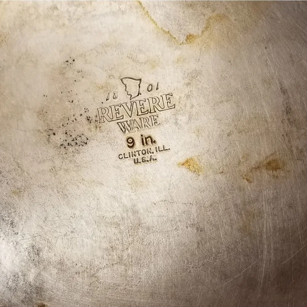 Revere ware frying pan 9 in Clinton Illinois USA copper bottom